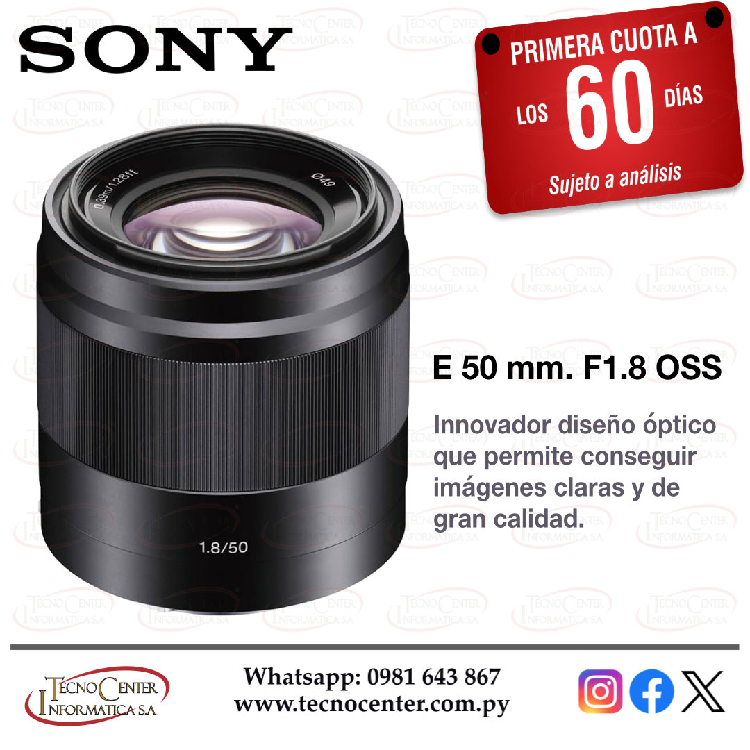 Lente Sony SEL 50mm. F/1.8 OSS
